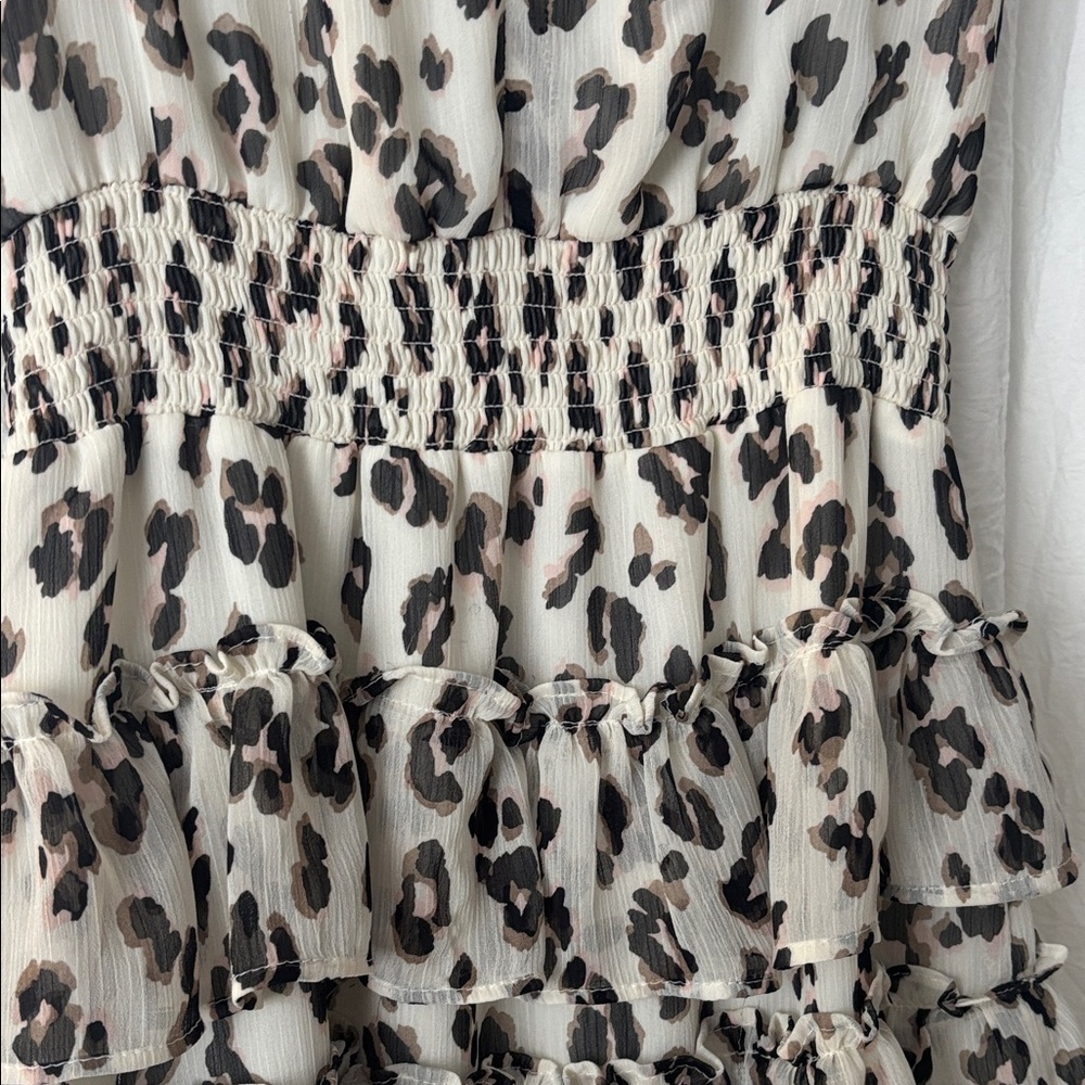 Express Leopard Print Ruffle Mini Dress - Picture 5 of 8